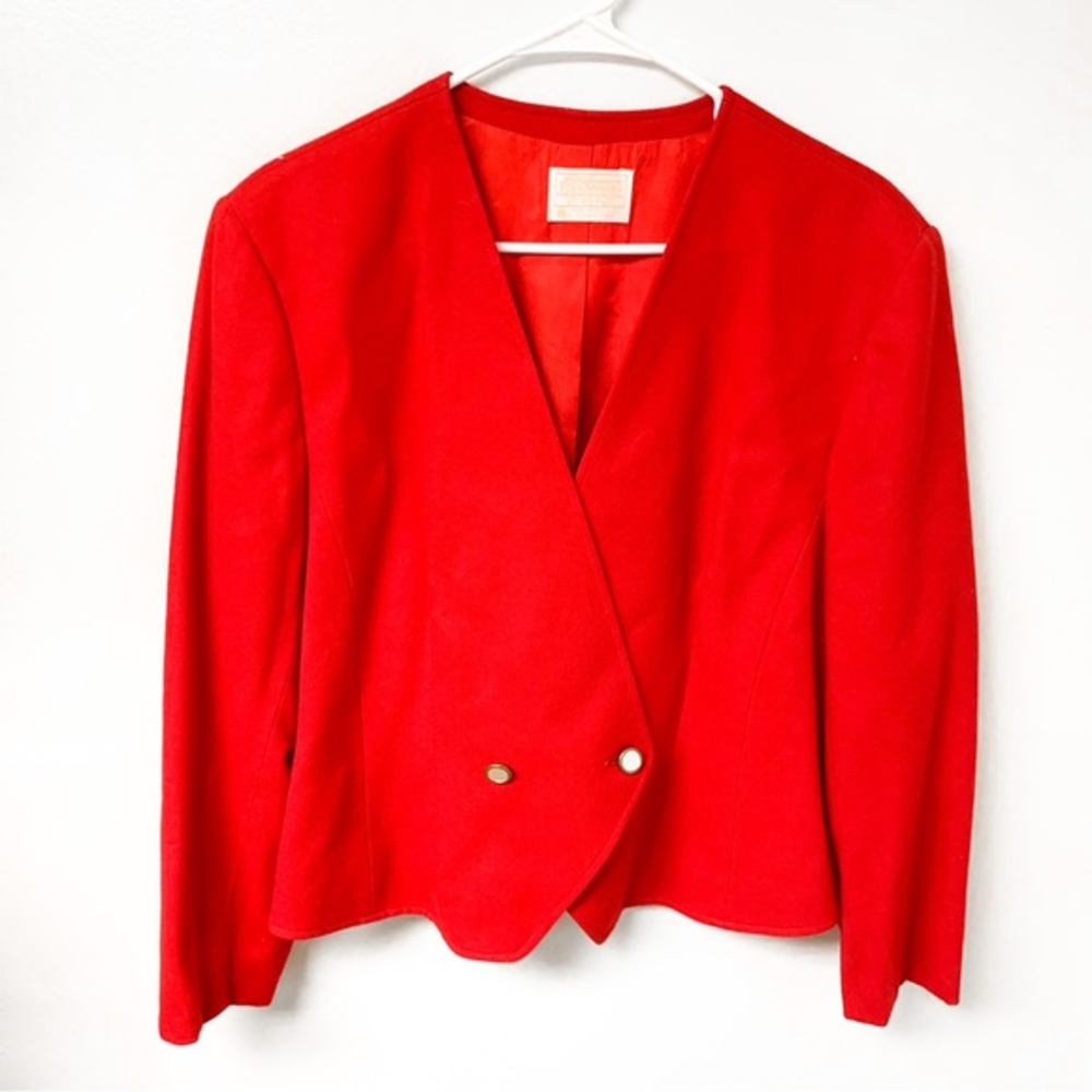 Vintage Pendleton 100% Virgin Wool‎ Double Breasted Two Button Blazer Size 14-16